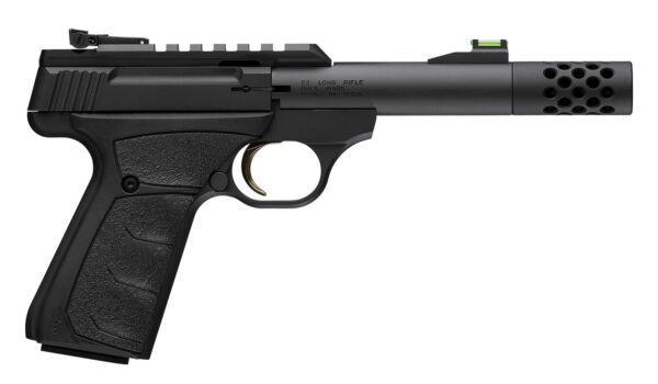 Browning 051594490 Buck Mark Micro Bull SR 22 LR 10+1 4" Matte Black Threaded Bull Barrel, Matte Black Optic Ready/Serrated Slide, Matte Black Aluminum Frame, Picatinny Rail, Black Overmolded URX Grip