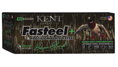 Kent Cartridge CC123FSP363X5 Fasteel + Precision Steel Sports South Exclusive Bayou Blend 12Gauge 3" 1 1/4oz 3x5Shot 100Per Box/2 Case *Case Only