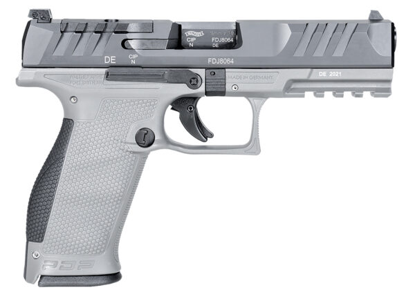 Walther Arms 2858371NP3 PDP  Full Size Frame 9mm Luger 18+1 4.50" Polygonal Rifling Barrel, Optic Ready/Serrated Stainless Steel Slide, Gray Polymer Frame w/Picatinny Rail, Ambidextrous