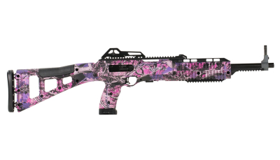 Hi-Point 4095TSPI 4095TS Carbine 40 S&W Caliber with 17.50" Barrel, 10+1 Capacity, Country Girl Metal Finish, Country Girl Camo Fixed All Weather Skeletonized Stock & Polymer Grip Right Hand