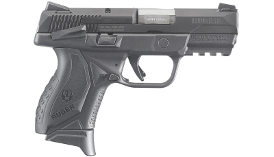 Ruger 8639 American Pistol Compact 9mm Luger 3.55" Barrel 17+1 Or 12+1, Black Polymer Frame With Picatinny Acc. Rail,  Nitride Stainless Steel Slide, Ambidextrous Manual Safety