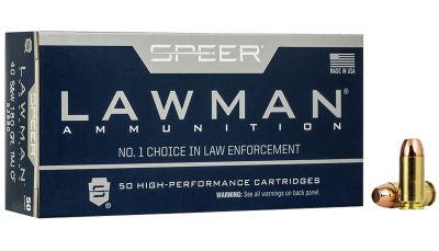 Speer 53880 Lawman Training Clean-Fire 40S&W 180gr Total Metal Jacket Round Nose 50 Per Box/20 Case