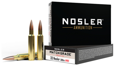 Nosler 60031 Match Grade  33Nosler 300gr Custom Competition Hollow Point Boat Tail 20 Per Box/10 Case