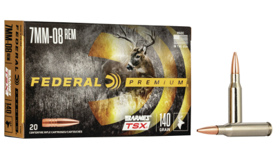 Federal P708C Premium  7mm-08Rem 140gr Barnes TSX 20 Per Box/10 Case