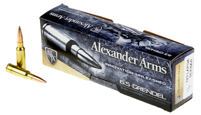 Alexander Arms AG123LSBOX Lapua Scenar  6.5Grendel 123gr Boat Tail Open Tip Match 20 Per Box/10 Case