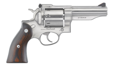 Ruger 5059 Redhawk *MA Compliant 357 Mag  4.20" Barrel 8rd Triple-Locking Cylinder, Satin Stainless Steel, Hardwood Grip, Transfer bar Safety