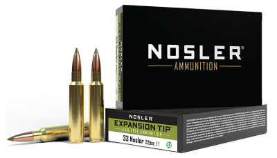 Nosler 40042 E-Tip  33Nosler 225gr E Tip Lead Free 20 Per Box/10 Case