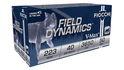 Fiocchi 223HVB50 Field Dynamics  223Rem 40gr Hornady V Max 50 Per Box/20 Case