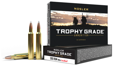 Nosler 60065 Trophy Grade  300RUM 180gr Nosler AccuBond 20 Per Box/10 Case