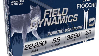 Fiocchi 22250B Field Dynamics 22-250Rem 55gr Pointed Soft Point 20 Per Box/10 Case