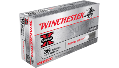 Winchester Ammo X38SMRP Super X  38Special 148gr Super Match Lead Semi Wadcutter 50 Per Box/10 Case