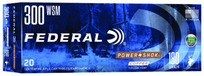 Federal 300WSMC Power-Shok  300WSM 180gr Jacketed Soft Point 20 Per Box/10 Case