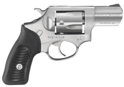 Ruger 5737 SP101  38 Special +P 5rd 2.25" Satin Stainless Steel Barrel, Cylinder & Frame, Black Rubber Grip, Transfer Bar Safety, Exposed Hammer