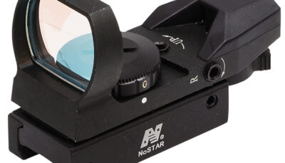 NcStar D4RGB Red & Green Four Reticle Reflex Optic Black Anodized 1 x 0.95"x 1.34" 3 MOA Red/Green Dot Multi Reticle