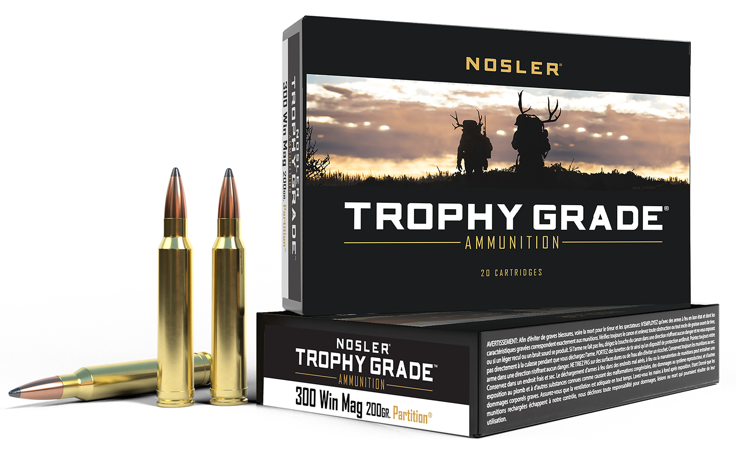 Nosler 60069 Trophy Grade  300WinMag 200gr Nosler Spitzer Partition 20 Per Box/10 Case