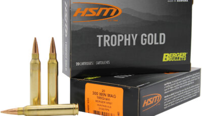 HSM 300WM185VLD Trophy Gold Extended Range 300 Win Mag 185 gr Berger Hunting VLD Match 20 Per Box/ 20 Case