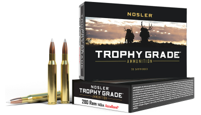 Nosler 48545 Trophy Grade  280Rem 140gr Nosler AccuBond 20 Per Box/10 Case