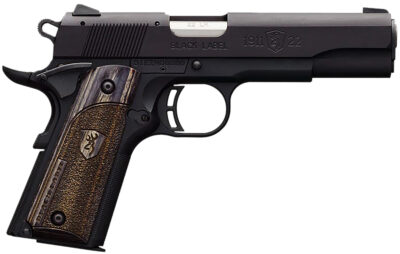 Browning 051814490 1911-22 Black Label Full Size Frame 22 LR 10+1, 4.25" Stainless Steel Barrel, Matte Black Serrated Slide & Polymer Frame w/Beavertail