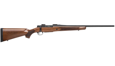 Mossberg 27849 Patriot Walnut 7mm-08 Rem 5+1 22" Fluted Barrel w/Recessed Match Crown, Matte Blued Metal Finish, Spiral-Fluted Bolt, Walnut Stock, Drop Box Magazine, Adjustable LBA Trigger