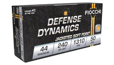 Fiocchi 44A500 Defense Dynamics  44RemMag 240gr Jacketed Soft Point 50 Per Box/10 Case
