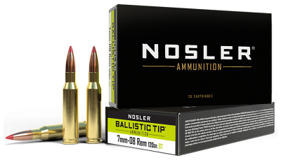Nosler 40060 Ballistic Tip  7mm-08Rem 120gr Spitzer Ballistic Tip 20 Per Box/10 Case