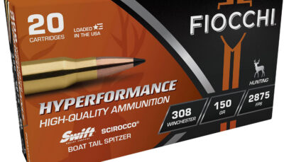 Fiocchi 308SCA Hyperformance 308Win 150gr Swift Scirocco II Bonded 20 Per Box/10 Case