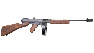 Thompson T1DH 1927A-1 Deluxe 45 ACP Caliber with 18" Barrel, 10+1 Capacity (Drum), Color Case Hardened Metal Finish, American Walnut Wood Stock Grip Right Hand