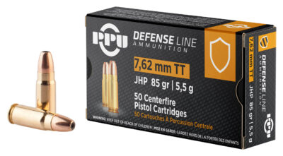 PPU PPD7T Defense  7.62x25mmTokarev 85gr Jacketed Hollow Point 50 Per Box/10 Case