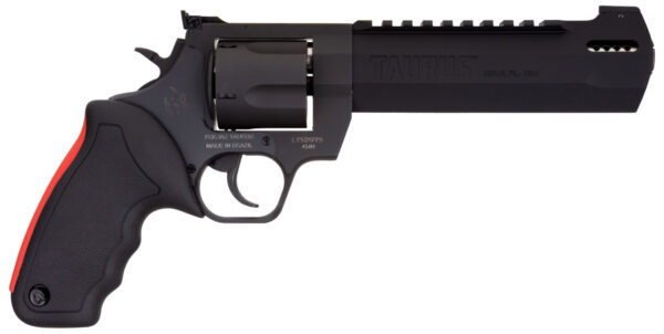 Taurus 2454061RH Raging Hunter  454 Casull 5rd 6.75" Matte Black Oxide Steel Black Rubber with Integrated Red Cushion Insert Grip