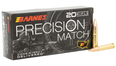 Barnes Bullets 32134 Precision Match  300Blackout 220gr Match Burner OTM BT 20 Per Box/10 Case