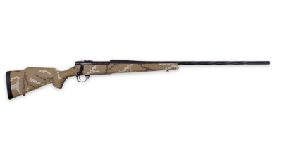 Weatherby VHH223RR6B Vanguard Outfitter 223 Rem 5+1 24" Threaded/Spiral Fluted, Graphite Black Barrel/Rec, Tan with Brown & White Sponge Synthetic Stock, Accubrake Muzzle Brake, Adj. Trigger