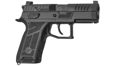 CZ-USA 01660 P-09 C Nocturne Compact Frame 9mm Luger 10+1 3.74" Black Steel Barrel, Black Optic Cut/Serrated Steel Slide, Black Polymer Frame w/Picatinny Rail, Textured Grip