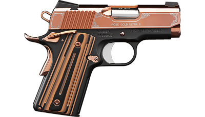 Kimber Mfg.,inc 3200372 Rose Gold Ultra II 9mm 8+1 3" Rose Gold PVD Coating Stainless Steel Slide KimPro Matte Black G10 Grip