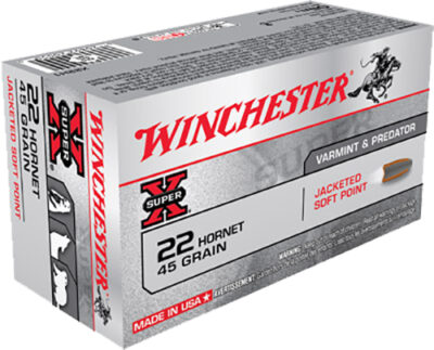 Winchester Ammo X22H1 Super X  22Hornet 45gr Jacketed Soft Point 50 Per Box/10 Case