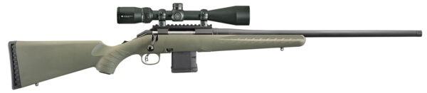 Ruger 26953 American Predator Full Size 6.5 Creedmoor 3+1 22" Matte Black Threaded Barrel, Matte Black Picatinny Rail Steel Receiver, Moss Green Fixed Synthetic Stock, Vortex Crossfire II 4-12x44mm