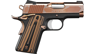 Kimber Mfg.,inc 3200373 Rose Gold Ultra II 45ACP 7+1 3" Rose Gold PVD Coating Stainless Steel Slide KimPro Matte Black G10 Grip
