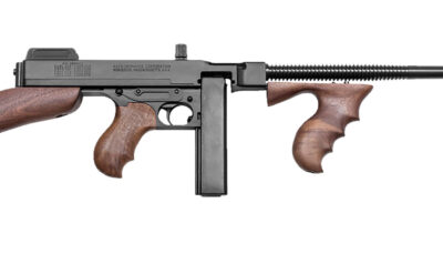 Thompson T1B 1927A-1 Deluxe 45 ACP Caliber with 16.50" Barrel, 20+1 Capacity Stick Magazine, Blued Metal Finish, Walnut Removable Fixed Stock & Wood Grip Right Hand