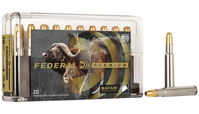 Federal P416T2 Premium Safari Cape-Shok 416Rigby 400gr Trophy Bonded Sledgehammer Solid 20 Per Box/10 Case