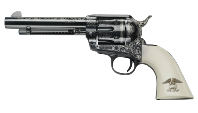 Pietta GW45LLE434NMUI 1873 GW2 Liberty 45 Colt (LC) 6 Shot, 4.75" Blued Engraved Steel Barrel, Cylinder, Frame & Hammer, Ultra Ivory Grip w/Engraved Liberty Eagle