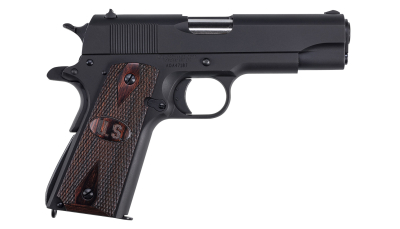 Auto-Ordnance 1911BKOCW 1911 A1 Commander 45 ACP 9+1 4.25" Matte Black Serrated  Carbon Steel Slide Matte Black Matte Black Carbon Steel Checkered Wood w/Integrated US Logo Grips Right Hand