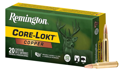 Remington Ammunition R27853 Core-Lokt Copper 30-06Springfield 150gr Copper Hollow Point 20 Per Box/10 Case