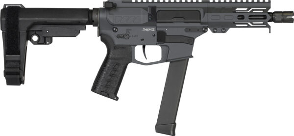 CMMG 99A890FSG Banshee MKGS 9mm Luger 33+1 5" Black Nitride Medium Taper Threaded Barrel, EML 4" M-LOK Handguards, Sniper Gray Cerakote Aluminum Picatinny Rail Receiver, CMMG Zeroed Grips