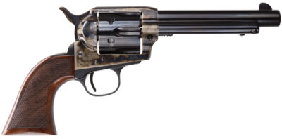Taylors & Company 4108DE Smoke Wagon Deluxe 357 Mag 6rd 5.50" Blued Cylinder & Barrel Color Case Hardened Steel Frame Checkered Walnut Grip (Taylor Tuned)