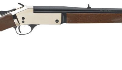 Henry H015B357 Single Shot 38 Special or 357 Mag Caliber with 1rd Capacity, 22" Blued Barrel, Polished Brass Metal Finish & American Walnut Stock, Right Hand (Full Size)