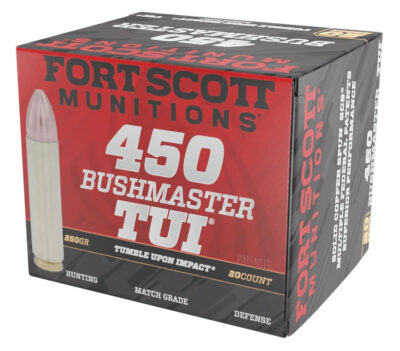Fort Scott Munitions 450BM250SCV Tumble Upon Impact (TUI) Rifle 450Bushmaster 250gr Solid Copper Spun 20 Per Box/10 Case