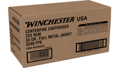 Winchester Ammo W2231000 USA  223Rem 55gr Full Metal Jacket 1000rds *Sold by Case