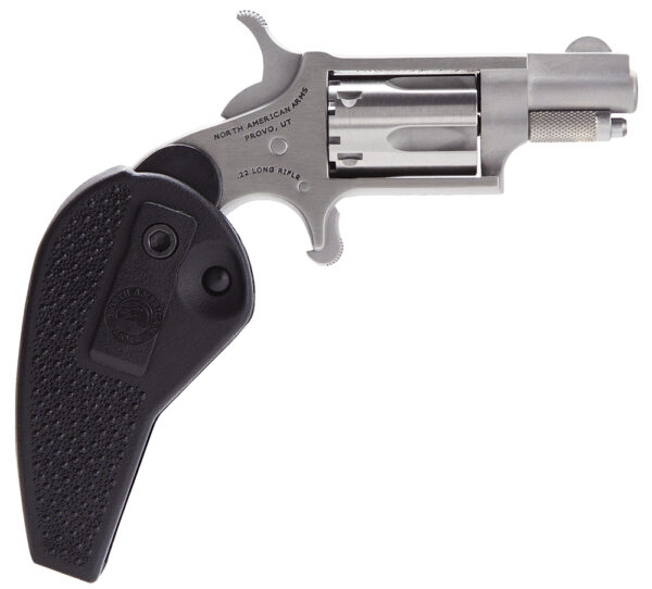 North American Arms 22LRHG Mini-Revolver  22 LR 5 rd 1.13" Barrel, Overall Stainless Steel Finish, Black Synthetic Holster Grip