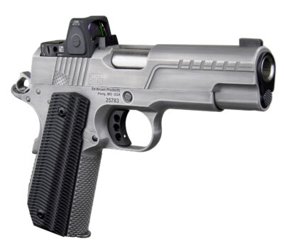 Ed Brown FX2SS FX2  45 ACP 7+1 4.25" Recessed Crown Barrel, Stainless Steel Engraved American Flag/Serrated Slide, Stainless Steel Frame, Trijicon RMRcc 3.25 MOA Sight