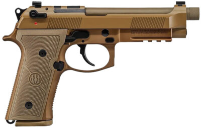 Beretta USA JS92M9A4G M9A4  9mm Luger 5.10" Threaded Barrel 10+1, Flat Dark Earth Cerakote Polymer Frame, Serrated Steel Optic Cut Slide, Polymer Grip & Decocker Safety