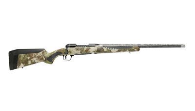 Savage Arms 58018 110 UltraLite 6.5 Creedmoor 4+1 22" Threaded Carbon Fiber Wrapped Barrel, Black Melonite Rec, Woodland Camo AccuStock with AccuFit